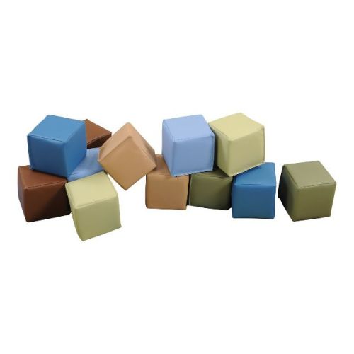 Kaplan Early Learning Woodland Patchwork Natural Colored Toddler Blocks - 12 Pieces