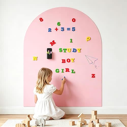 Large 44x36 Inches Magnetic Wall Decal for Kids – Upgraded Strong Adhesive, Thickened Iron Layer, Self-Adhesive Magnetic Chalkboard for Wall, Wallpaper for Home Decor & Kids Playroom