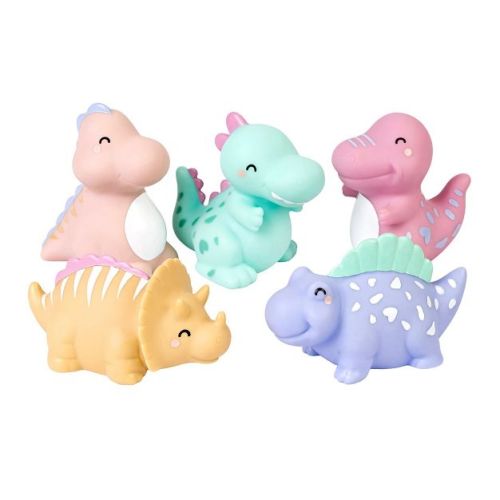 SARO "Happy Dinos" Bath Toys: Mold-Free Vinyl Bath Fun - Safe Sensory Play for Toddlers & Babies, BPA-Free Dinosaur Toys