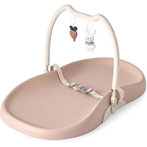 Baby Changing Pad, Waterproof Nursery Style Wipe-Clean Contoured with Cushioned Foam, Non-Slip Infant Diaper Changing Mat for Dresser and Table - Pink