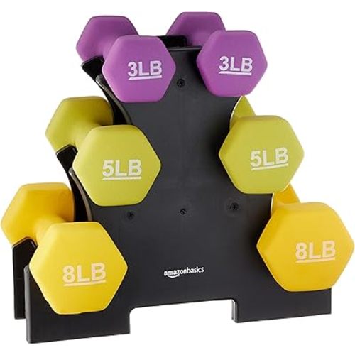 Amazon Basics Neoprene Dumbbell Hand Weights for Exercise and Muscle Toning