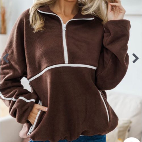 NURSING COLLECTION: Warm Wishes Brown Fleece Lined Pullover