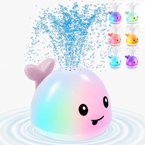 Gigilli Baby Bath Toys, Light up Whale Bath Toys for Babies Kids Ages 1-3