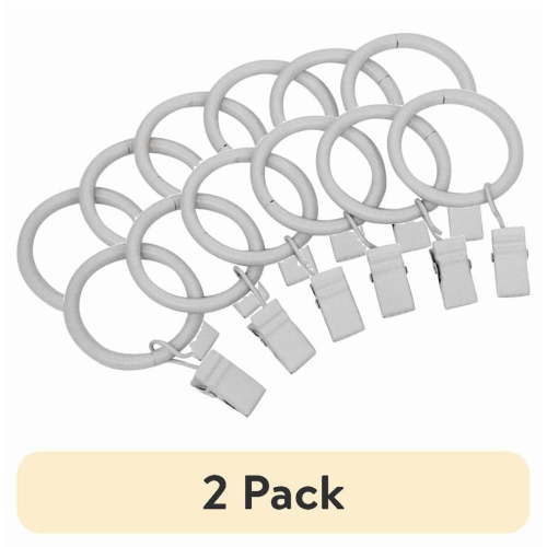(2 pack) Mainstays 1" White Curtain Clip Rings (7 pack)