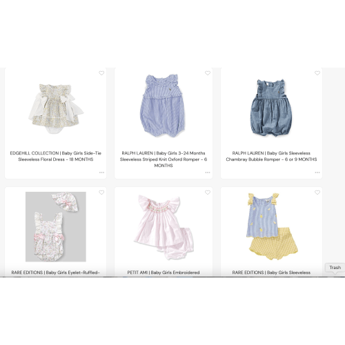 Baby Girl Clothes I love - whole page of links