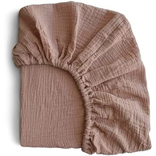 mushie Extra Soft Muslin Fitted Crib Sheet | 28"x 52" (Natural)