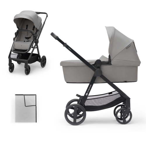 Kinderkraft NEWLY 2-in-1 Convertible Baby Stroller, Reversible Bassinet Pramette for Infant to Toddler, One-Hand Fold, Up to 48 lbs.