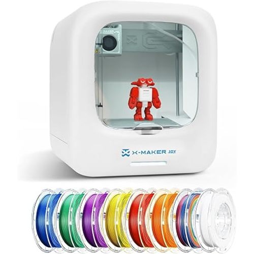 3D Printer for Kids, Beginner 3D Printer with 8 PLA Filament Set, Huge Toy Library & Modify, Wi-Fi & App Control, Create STEM Toys, High Precision, W/ 15+ Mini 3D Design Module, X-Maker Joy