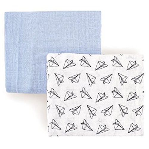 Hudson Baby Boy Airplanes Muslin Swaddle Blankets