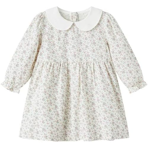pureborn Baby Toddler Girl Dress Short and Long Sleeve Cotton Playwear Dresses 0-6T