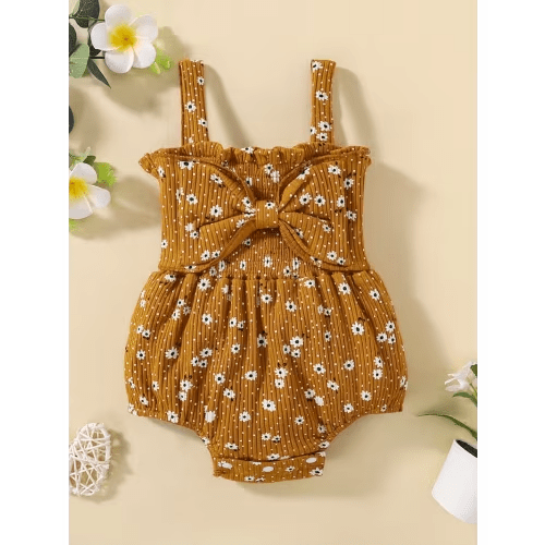 newborn baby girl summer bodysuit sleeveless flower dot - Temu