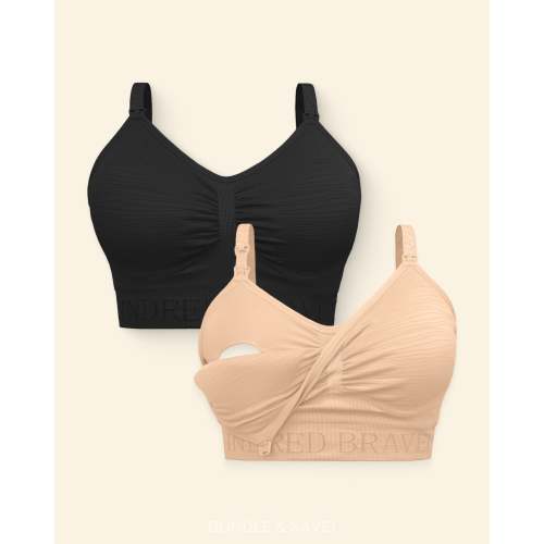 Sublime® Hands-Free Pumping & Nursing Bra Two-Pack | Beige & Black – Kindred Bravely