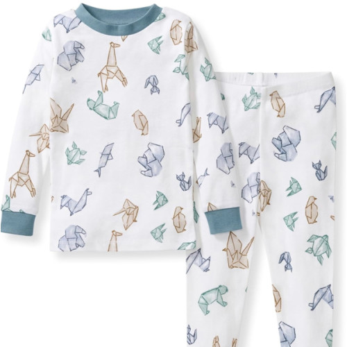 Burt's Bees Baby Boys' 2-Piece Long Sleeve Tee and Pants Organic Cotton Pajama Set