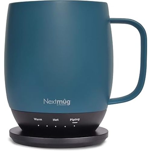 Nextmug - Temperature-Controlled, Self-Heating Coffee Mug (Slate Blue - 14 oz.)