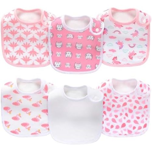 Pack of 6,Baby Bibs,Unisex,Soft and Absorbent,Adjustable,Easy to Use