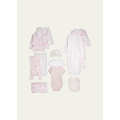 Infant Toile Cotton 12-Piece Gift Set, Size Newborn - 9 M
