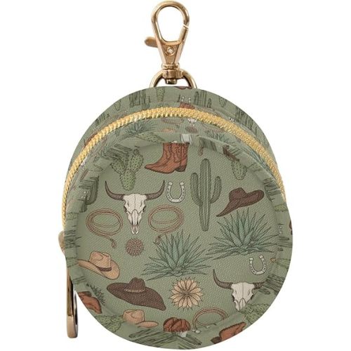 Western Cowboy Cactus Pattern Pacifier Holder Baby Pacifier Case Cute Paci Container Box Pouch with Clip Easily Attach to Diaper Bag Essentials