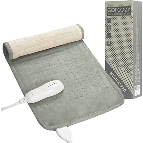 GOTCOZY Heating Pad 12"x24" for Back Pain Relief & Cramps(Grey)