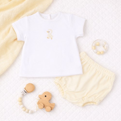 Downy Ducklings Embroidered Diaper Cover Set