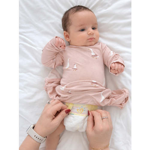 Tutu Goose Blush Pink Convertible Footie Pajama | günamüna