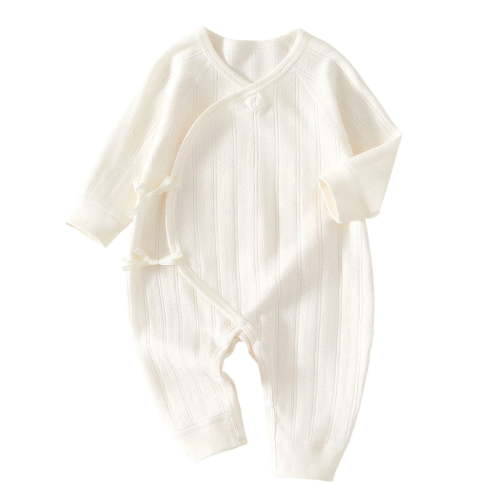ctdiral Baby Kimono Style Romper Ribbed Knit Onesie with Side Bow Tie Detail and Snap Crotch Infant Wrap Jumpsuit Clothing 0-6 Month
