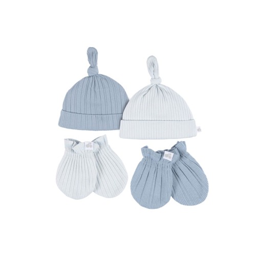 Caps and No Scratch Mittens Set