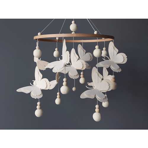 Crib mobile girl Butterfly custom baby mobile nursery decor Hanging flying butterflies Baby shower gift
