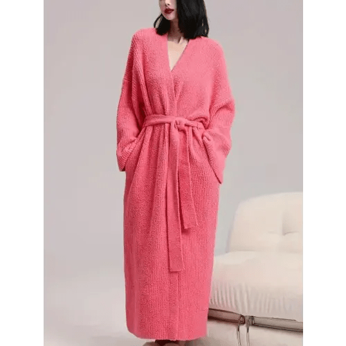 【COZY Soft Plush Feel】Women's Double-Sided Fleece Robe｜Thickened Long Plush Casual Loungewear｜Warm Flannel Pajamas Nightwear for Fall & Winter｜Soft, Cozy, and Wearable Indoors & Outdoors - TikTok Shop