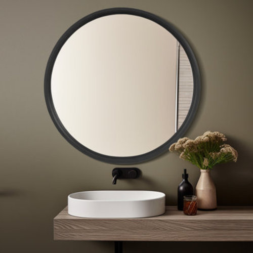Ebern Designs Karrina Accent Wood Round Mirror & Reviews | Wayfair