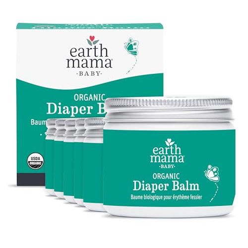 Earth Mama Organic Economy Size Diaper Balm | Diaper Cream for Baby | EWG Verified, Petroleum & Artificial Fragrance-Free with Calendula for Sensitive Skin, 4-Fluid Ounce (6-Pack)
