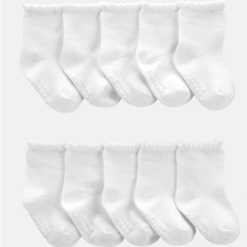 Baby Girl 10-Pack Scallop Crew Socks | Carter's