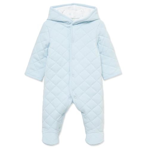 Little Me Clothes for Baby Boys' and Girls' Organic Cotton Quilted Velour Pram Snowsuit, NB to 9 Months