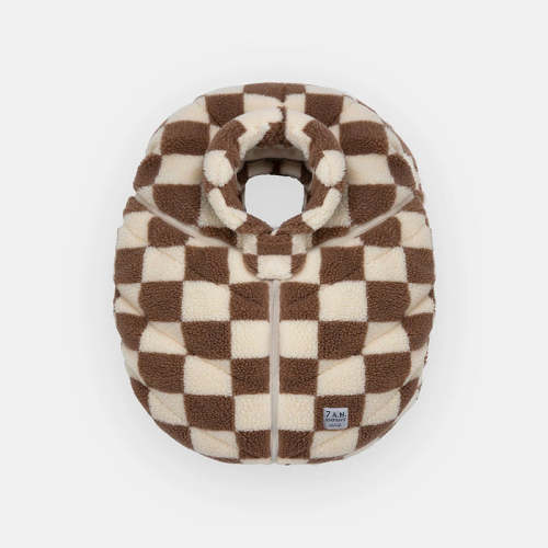 7AM Enfant Car Seat Cocoon - Print Checkers - Tan
