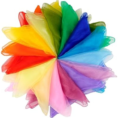 Scarves for Kids Play, 24" Juggling Scarves, 15/30/45 Pcs Select, Play Scarve for Toddlers Girl Toys Age 1 2 3 4 5 6 7