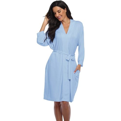 Super Shopping-zone Women's Robes Lightweight Kimono Robes Knit Bathrobes Soft Sleepwear Loungewear