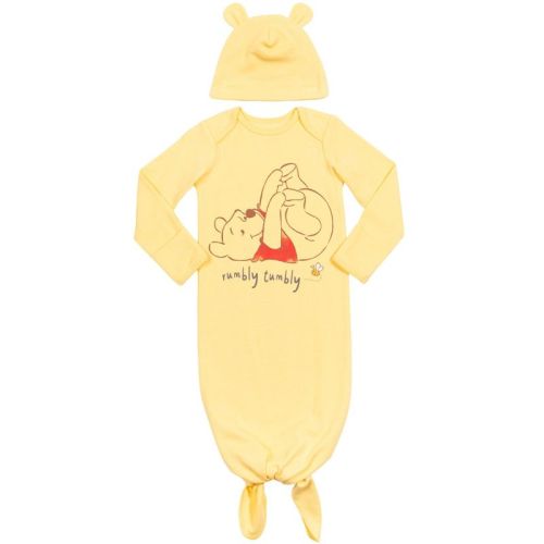Disney Winnie the Pooh Infant Baby Boys Sleeper Gown and Hat 6-12 Months