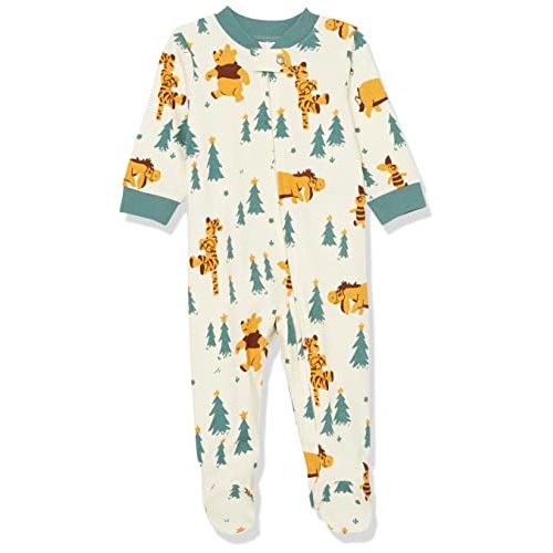 Amazon Essentials Disney | Marvel | Star Wars Unisex Babies' and Toddlers' Snug-Fit Cotton Footed Pajamas, Multipacks