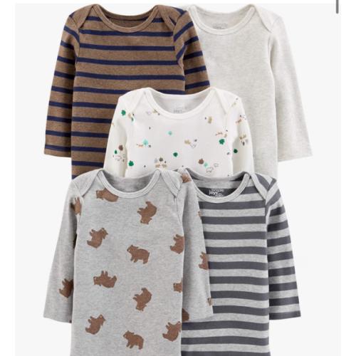 Simple Joys by Carter's Baby Boys Long-Sleeve Bodysuit Pack of 5Bodysuit