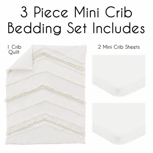 Boho Fringe Collection 3 Piece Mini Crib Bedding Set