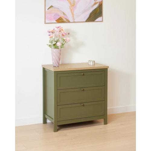 Oliver 3 Drawer Chest - Green - Green - Miscellaneous