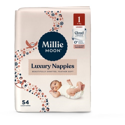 Millie Moon Luxury Nappies, Size 1, 54 Pack
