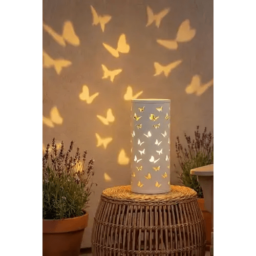 Flannel Bohemian Atmosphere Light & Night Light with Remote - Forest, Butterfly, Dragonfly, Sunflower,Flower,Floral Projection Floor Lamps for Bedroom Decor, Mood Lighting, Gifts (White Butterfly)
