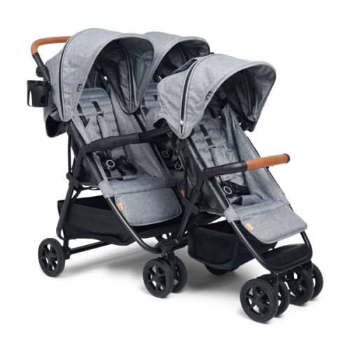 Zoe Trio: Lightweight Triple Stroller Grey
