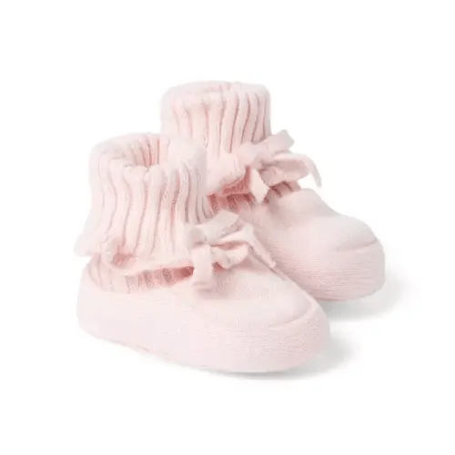 Baby Pearl Pink Baby Bow Sweater Bootie by Janie and Jack