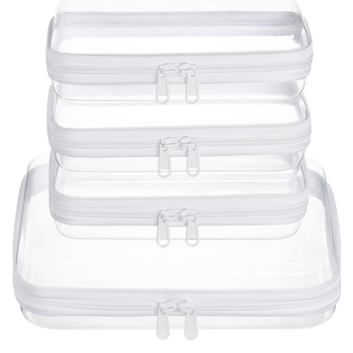 Diaper Bag Organizer: 4 pcs Clear Zipper Pouches, Hard Shell Zipper Case