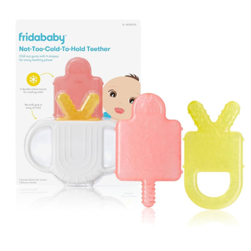 Frida Baby Silicone Teething Toys, 4-in-1 Teether for Babies & Infants, Teething Relief for 0-18 Months, Not-Too-Cold-to-Hold Baby Teether, BPA-Free