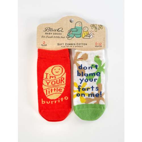 I'm Your Little Burrito/ Don't Blame Your Farts On Me Baby Socks