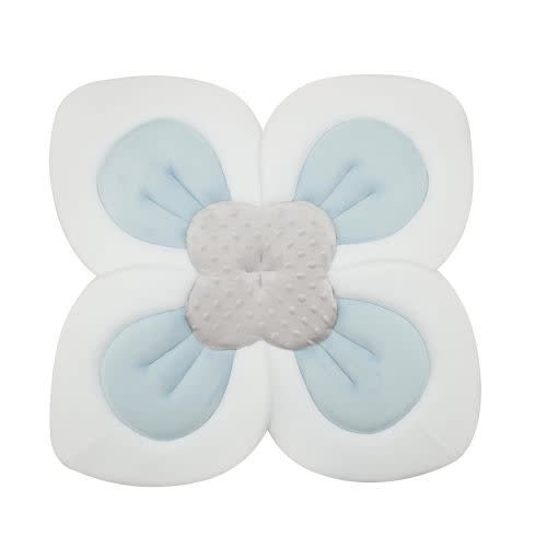 PandaEar Baby Bath Pad for Infant Newborn | Soft Flower Petals for Sink Bathtub Essentials Shower Gift (Blue)