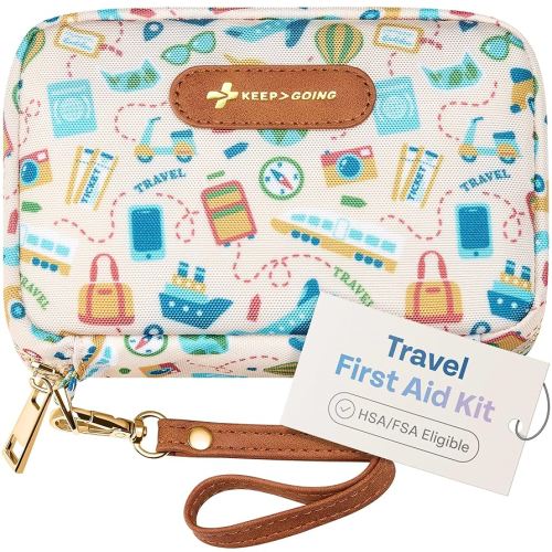 KeepGoing Travel First Aid Kit for Car, Home, Hiking, Camping and Outdoor Emergencies - First Aid Kit Travel Size TSA-Approved