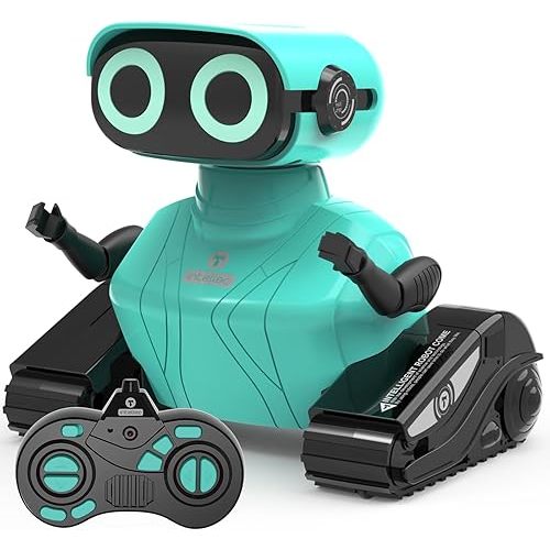 (any robot) GILOBABY Robot Toys, Remote Control Robot Toy, RC Robots for Kids with LED Eyes, Flexible Head & Arms, Dance Moves and Music, Birthday Gifts for Boys Ages 3+ Years (Blue)